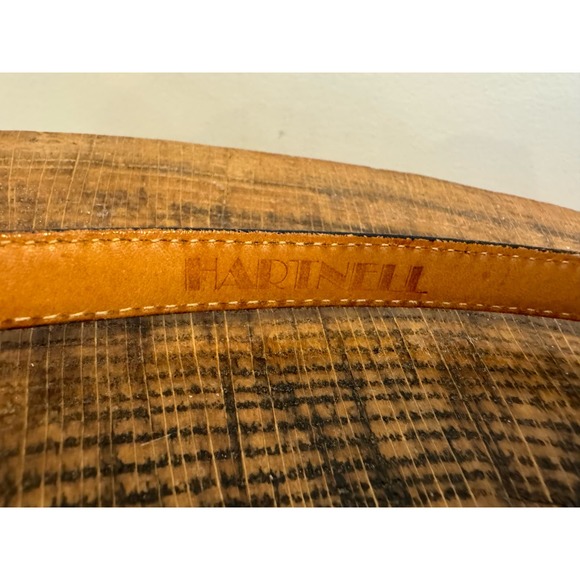 Hartnell VTG womens Pewter Alligator buckle Grain Calfskin thin leather belt M - Picture 6 of 12